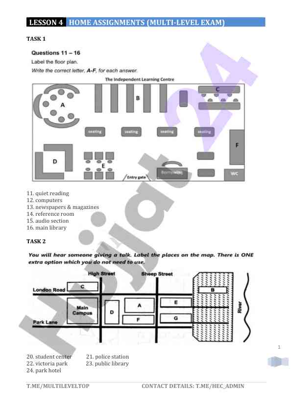 Lesson 4 home assignments for multi-level exam