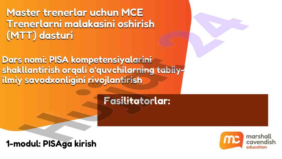 Pisa kompetensiyalarini shakllantirish moduli
