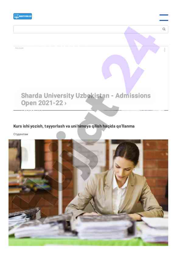 Kurs ishini yozish va himoya qilish qo’llanmasi