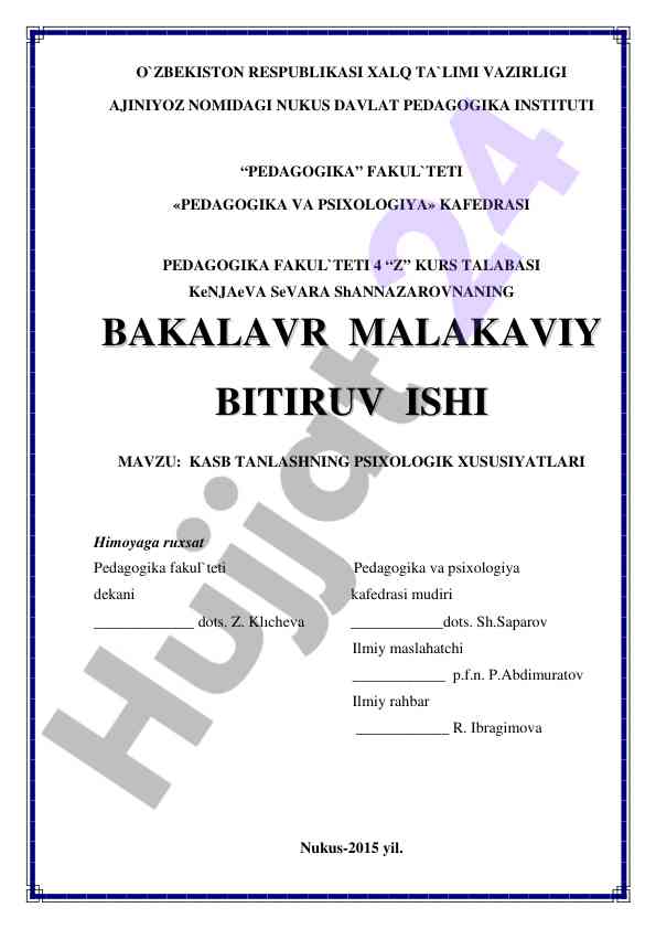 Kasb tanlashning psixologik xususiyatlari