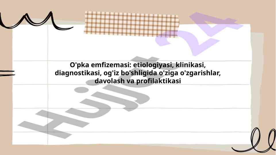 O'pka emfizemasi: etiologiyasi va davolash usullari