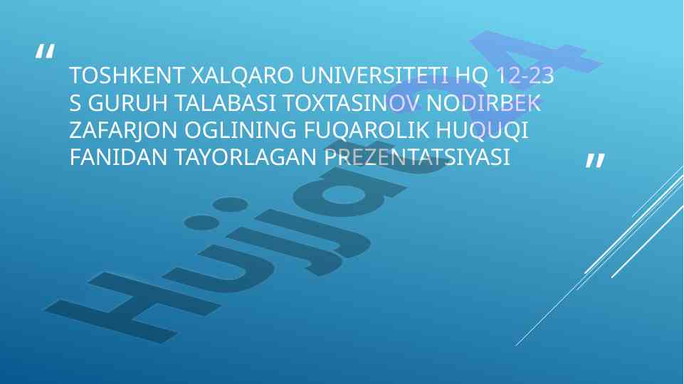 Fuqarolik huquqining asosiy prinsiplari prezentatsiyasi