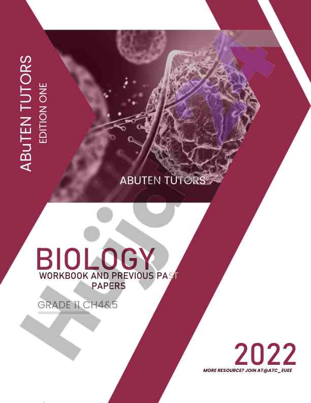 Biology grade 11 chapter 4 and 5 mcq questions