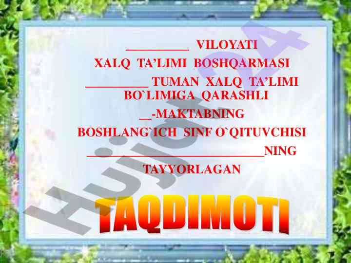 Yangi o'zbekistonda mustaqillik bayrami taqdimoti