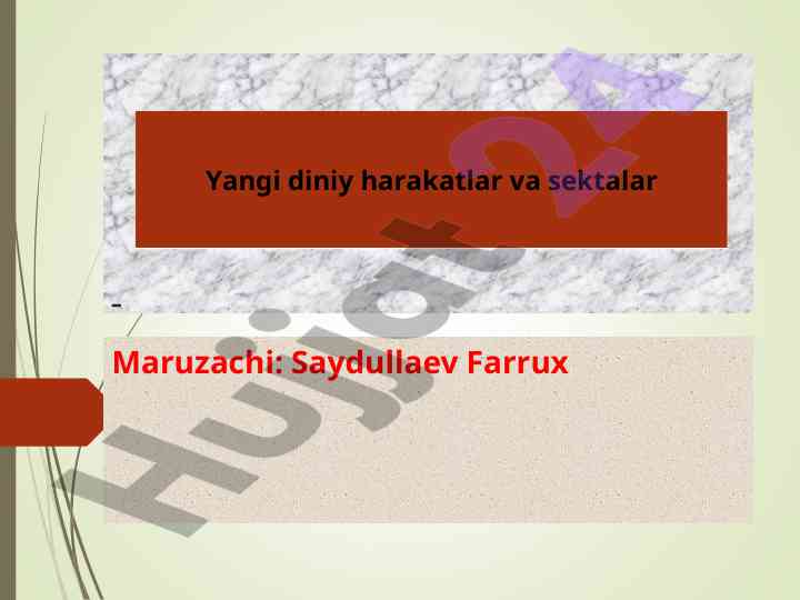 Yangi diniy harakatlar va sektalar tahlili