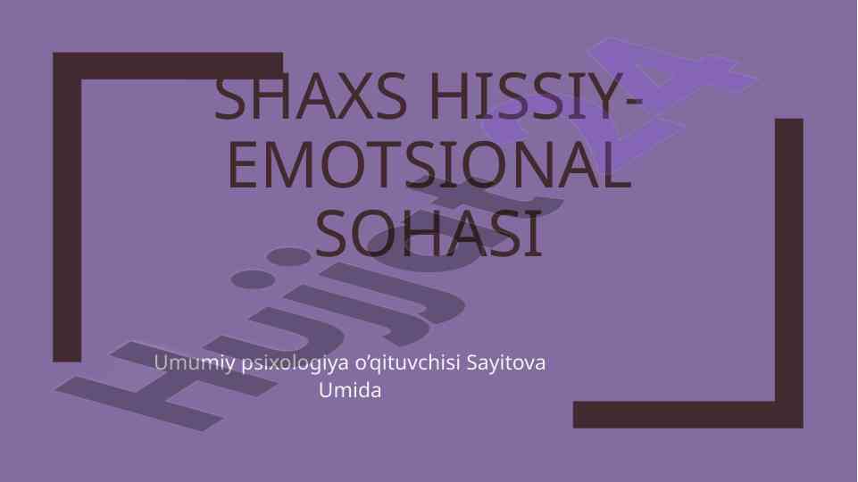 Hissiyot tushunchasiga oid o‘quv qo‘llanma