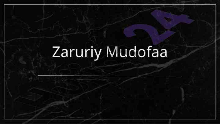 Zaruriy Mudofaa Asoslari Va Xususiyatlari