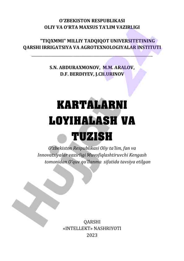 Kartalarni loyihalash va tuzish o‘quv qo‘llanmasi