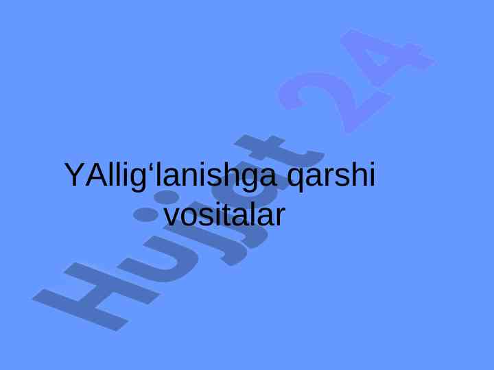 Yallig‘lanishga qarshi vositalar ta’sir mexanizmi