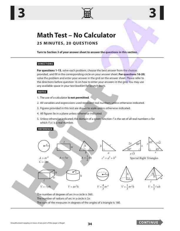 Matematik test – hisoblash uchun kalkulyator yo'q