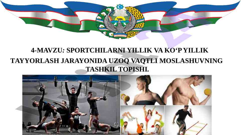Sportchilarning yillik tayyorlash jarayonida moslashuv