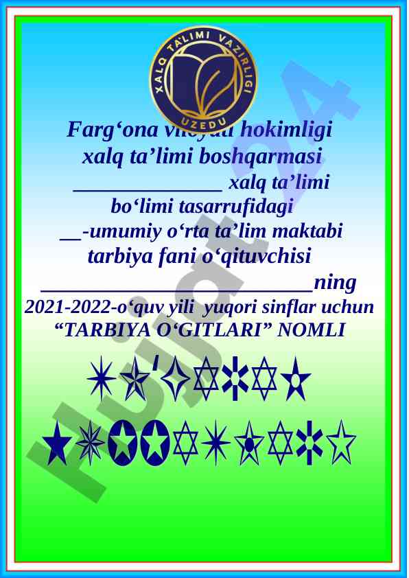 Tarbiya o‘gitlari bo‘yicha to‘garak a‘zolari haqida ma’lumot