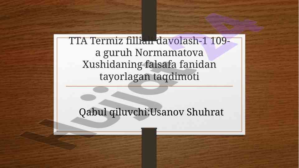 Vorislik va yangilanish mavzusida taqdimot