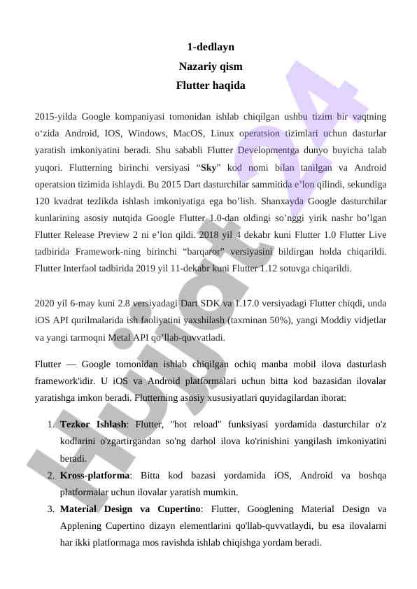 Flutter tizimi: tarixi va rivojlanishi