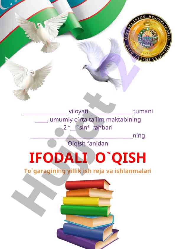 Ifodali o'qish to'garagi yillik ish reja