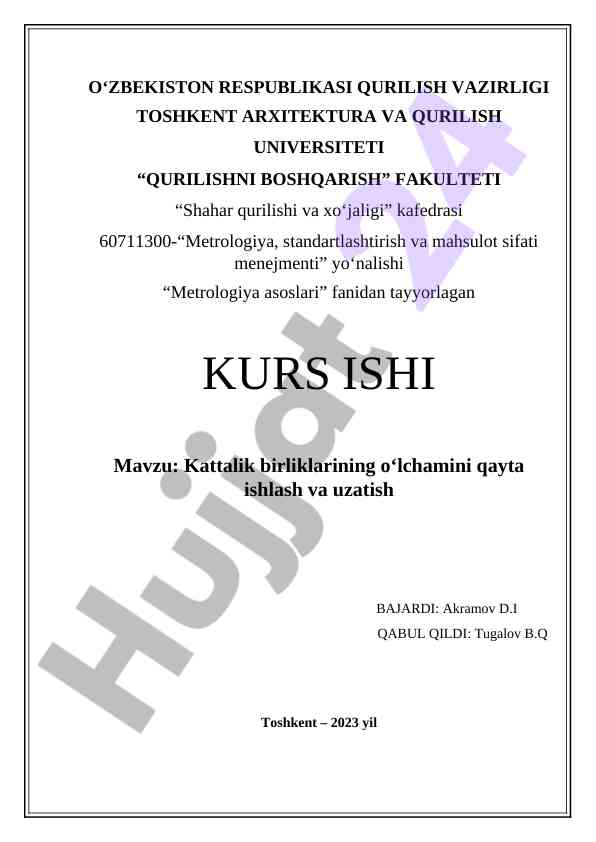 Kattalik birliklarining oʻlchamini qayta ishlash