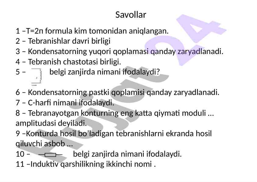 Fizika o‘qituvchilar uchun savollar va javoblar