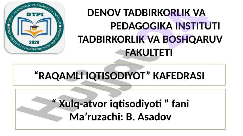 Xulq-atvor iqtisodiyotida ijtimoiy imtiyozlar tahlili