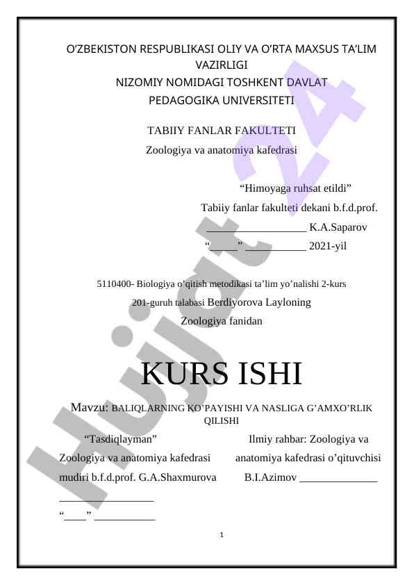 Baliqlarning ko'payishi va nasliga g'amxo'rlik qilishi