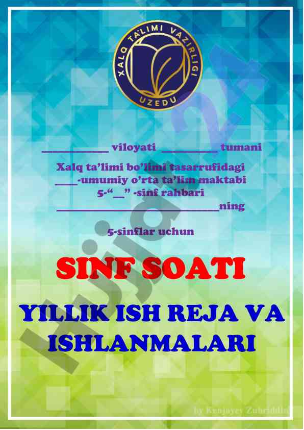 5-sinf uchun o‘quv rejalar va ishlanmalari