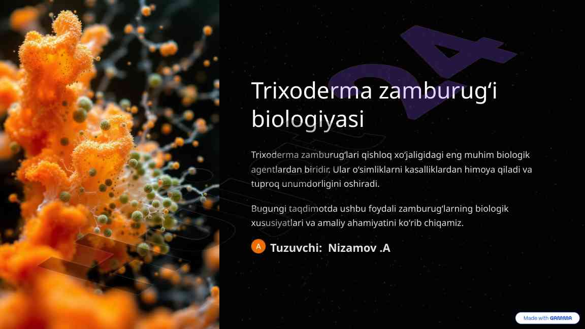 Trixoderma zamburugʻlarining biologiyasi va ekologiyasi