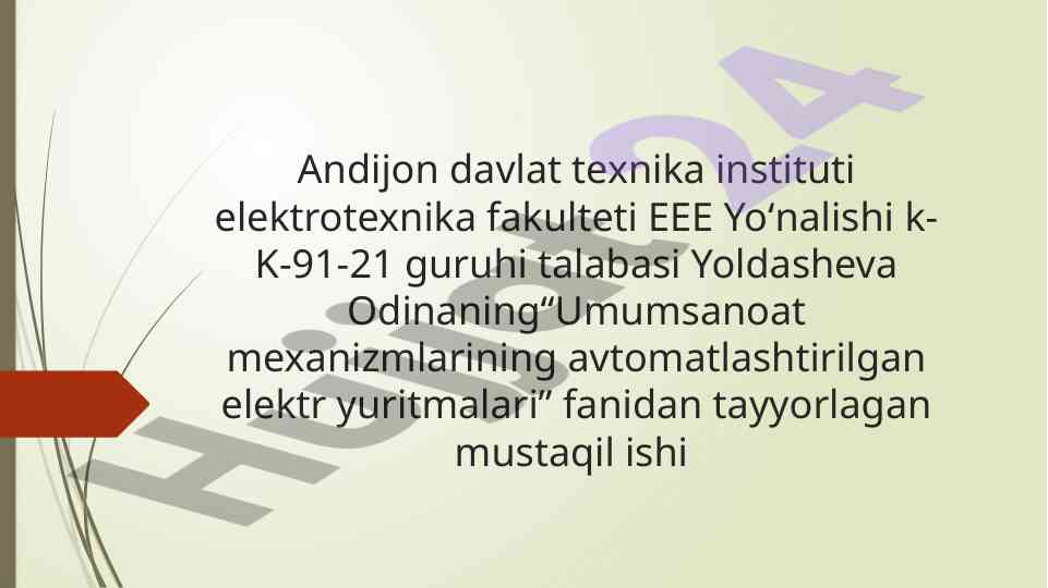 Tiristorli elektr yuritma samaradorligini oshirish asoslari