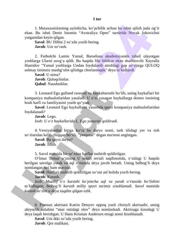 O‘zbekistonning muhim geografik joylari haqida ma’lumotlar