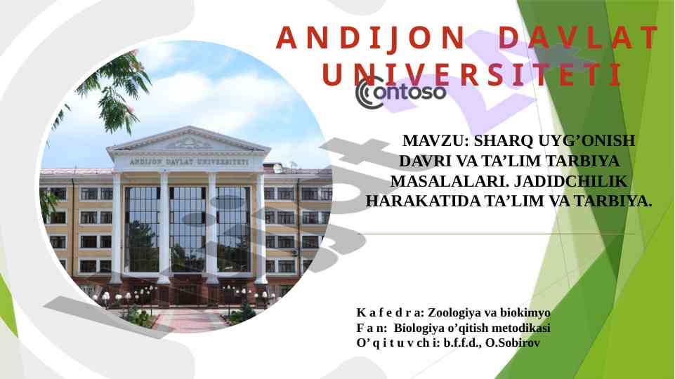Sharq uyg’onish davri va ta’lim tarbiya masalalari