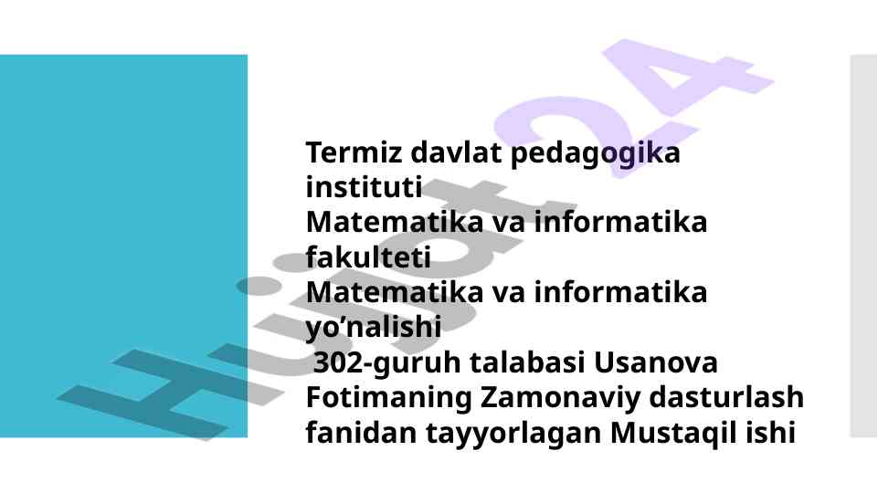 Paythonda qo‘llaniladigan matematik funktsiyalar