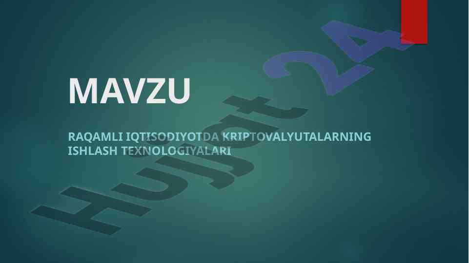 Kriptovalyutalar iqtisodiyotdagi raqamli texnologiyalar