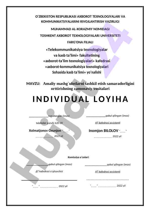 Axborot-ta’lim texnologiyalari sohasida kasb ta’limi