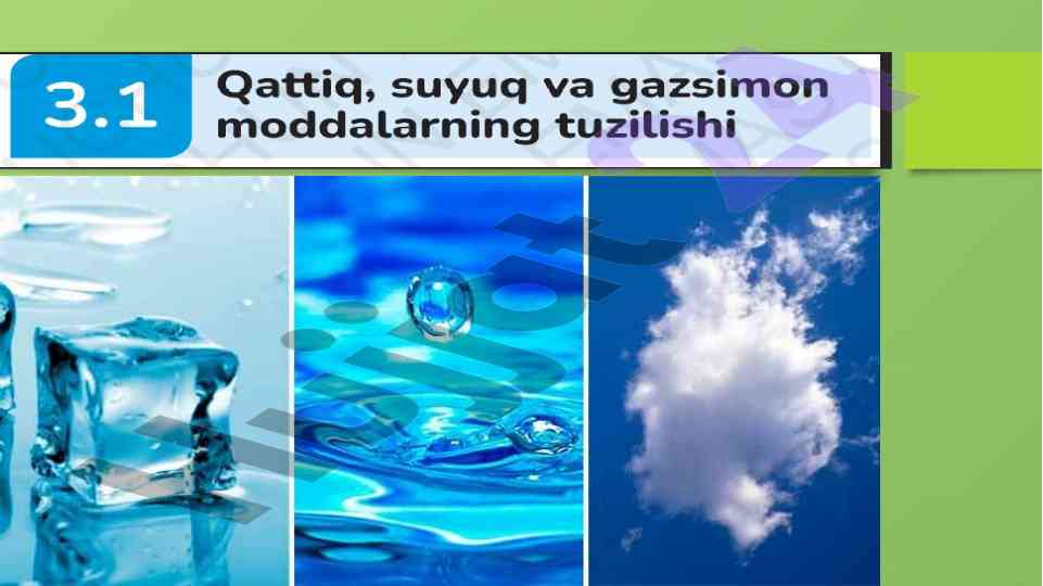 Moddaning uch holatini chizib kelish mashg‘uloti
