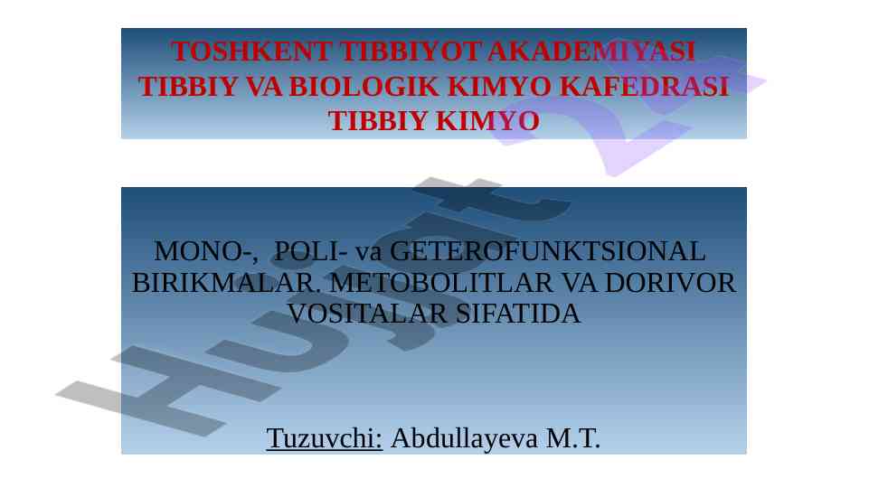 Mono, poli va geterofunksional birikmalar tahlili
