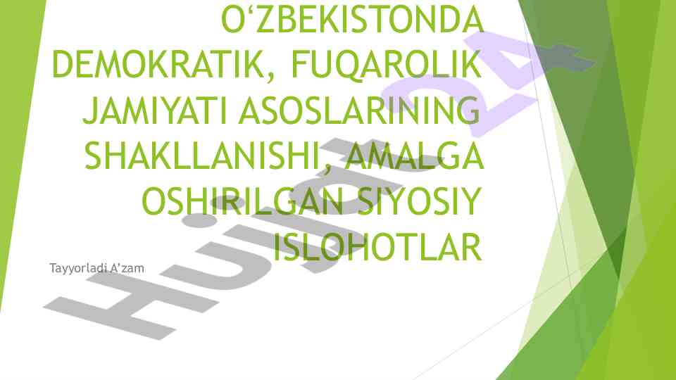 O‘zbekistonda demokratik fuqaro jamiyati asoslari