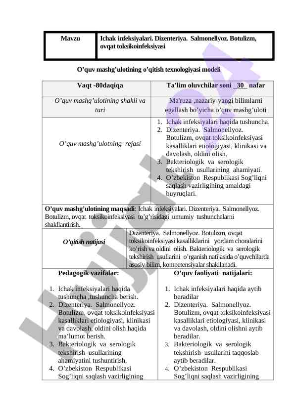 Yuqumli kasalliklar va ularning davrlari taqdimoti