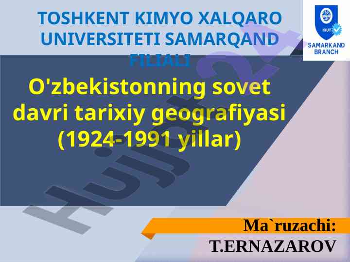 O'zbekiston soviet davri tarixiy geografiyasi