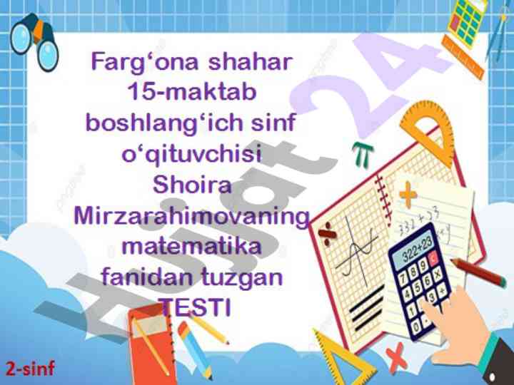 Matematika misollarini hisoblash va taqqoslash