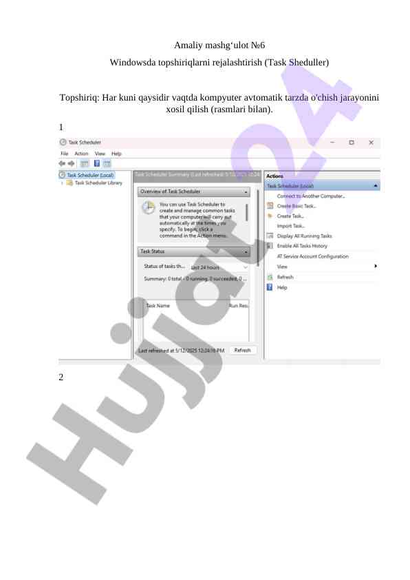 Windowsda tizim jarayonlari va xotira bilan ishlash