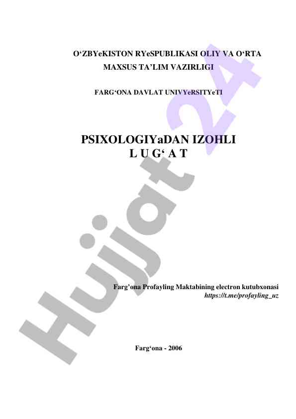 Psixologiya terminlari haqida izohli lugat