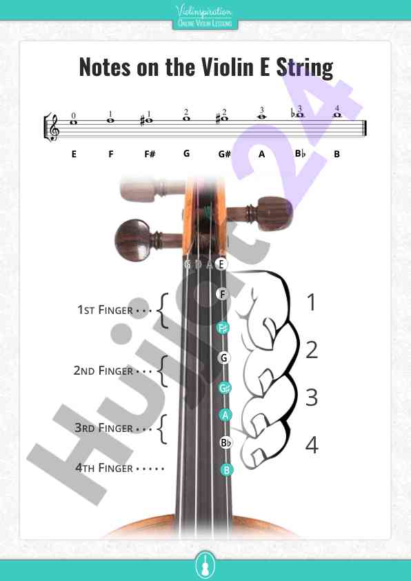 Notes on the violin fingerings and strings