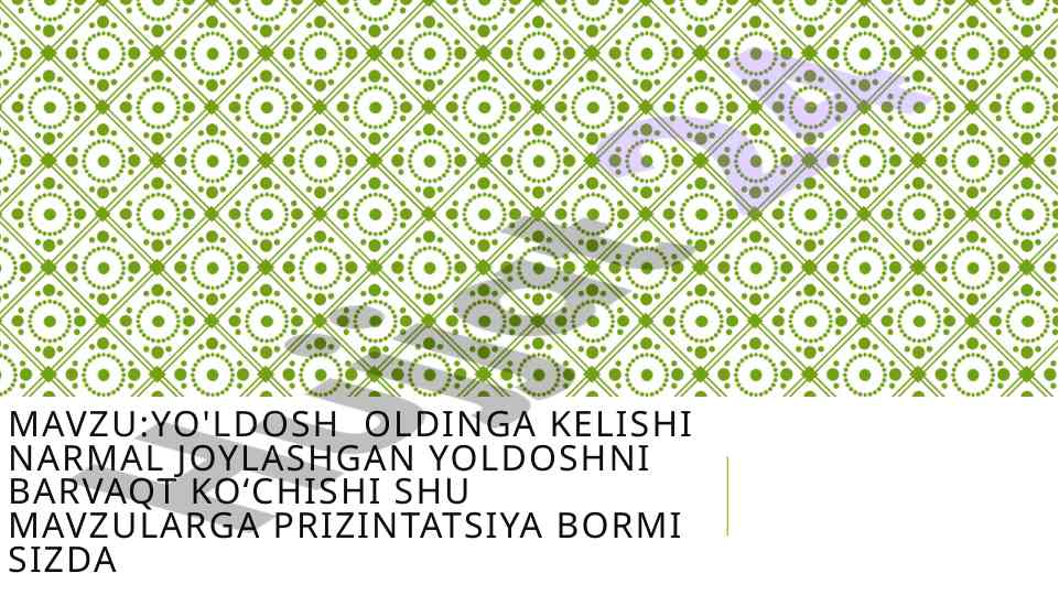 Homiladorlikda yo'ldoshning rivojlanishi va joylashishi
