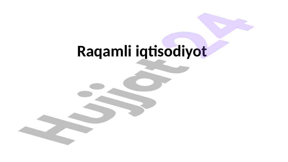 Raqamli iqtisodiyot o'zbekistonda: asosiy tahlil