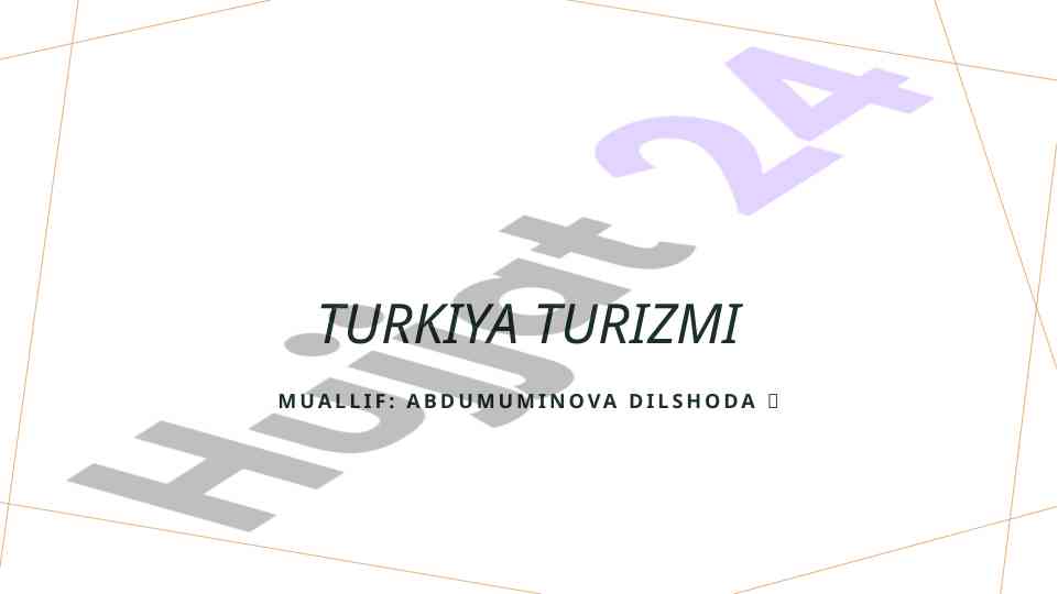 Turkiya turizmi: madaniyat va tarixiy meros