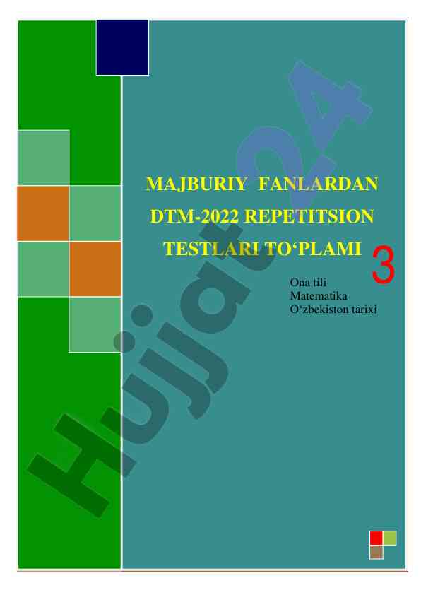Majburiy fanlardan dtm-2022 repetitsion testlari