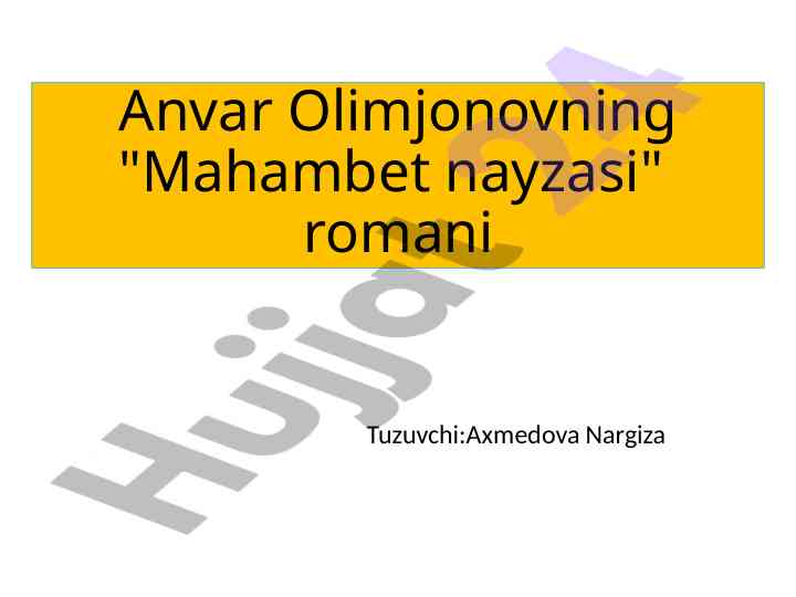 Mahambet nayzasi romanining tahlili