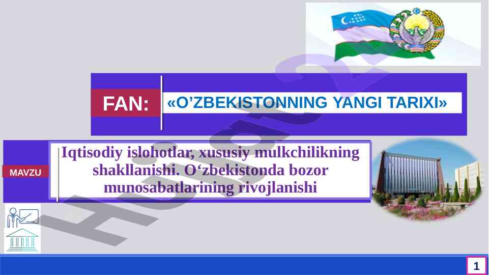 Bozor munosabatlarining rivojlanishi va islohotlar