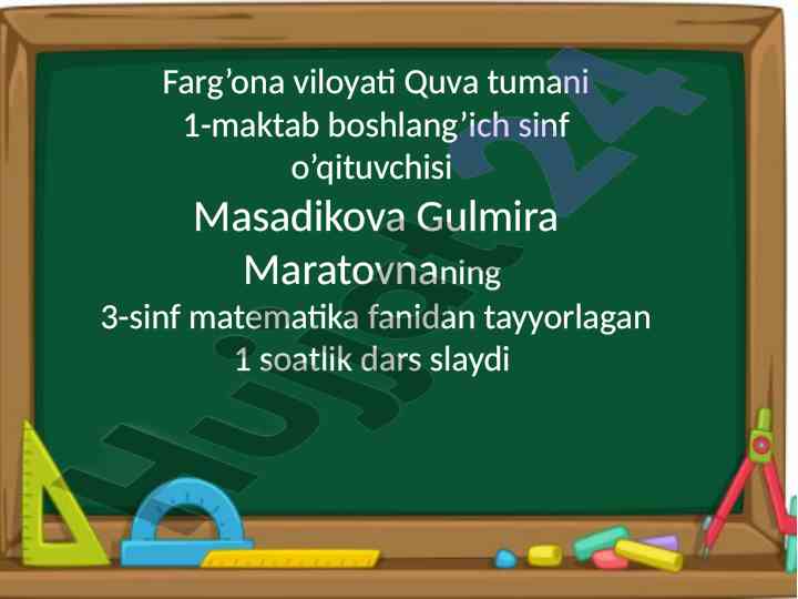 Matematika dars slaydi: 0 bilan tugagan sonlarni bo'lish