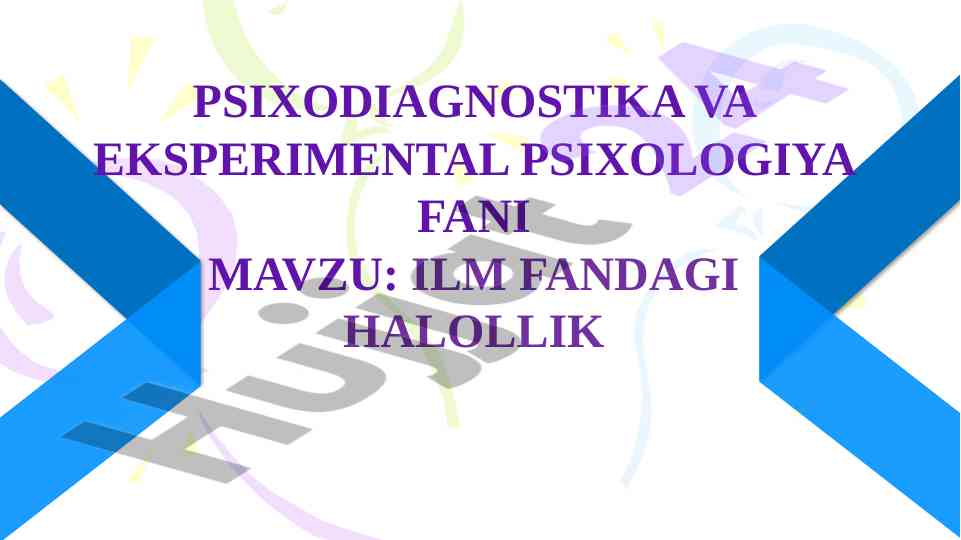 Ilm fandagi halollik psixodiagnostika