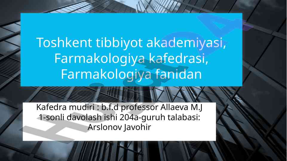 Bfq vositalari va dori vositalari qiyosiy tahlili