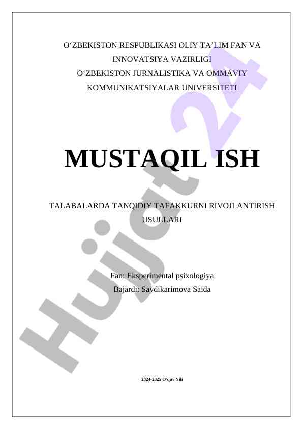 Tanqidiy Tafakkurni Rivojlantirish Usullari